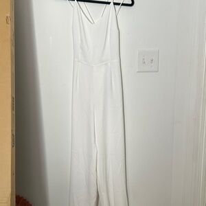 Polo by Ralph Lauren White V-Neck Wide-Leg Jumpsuit